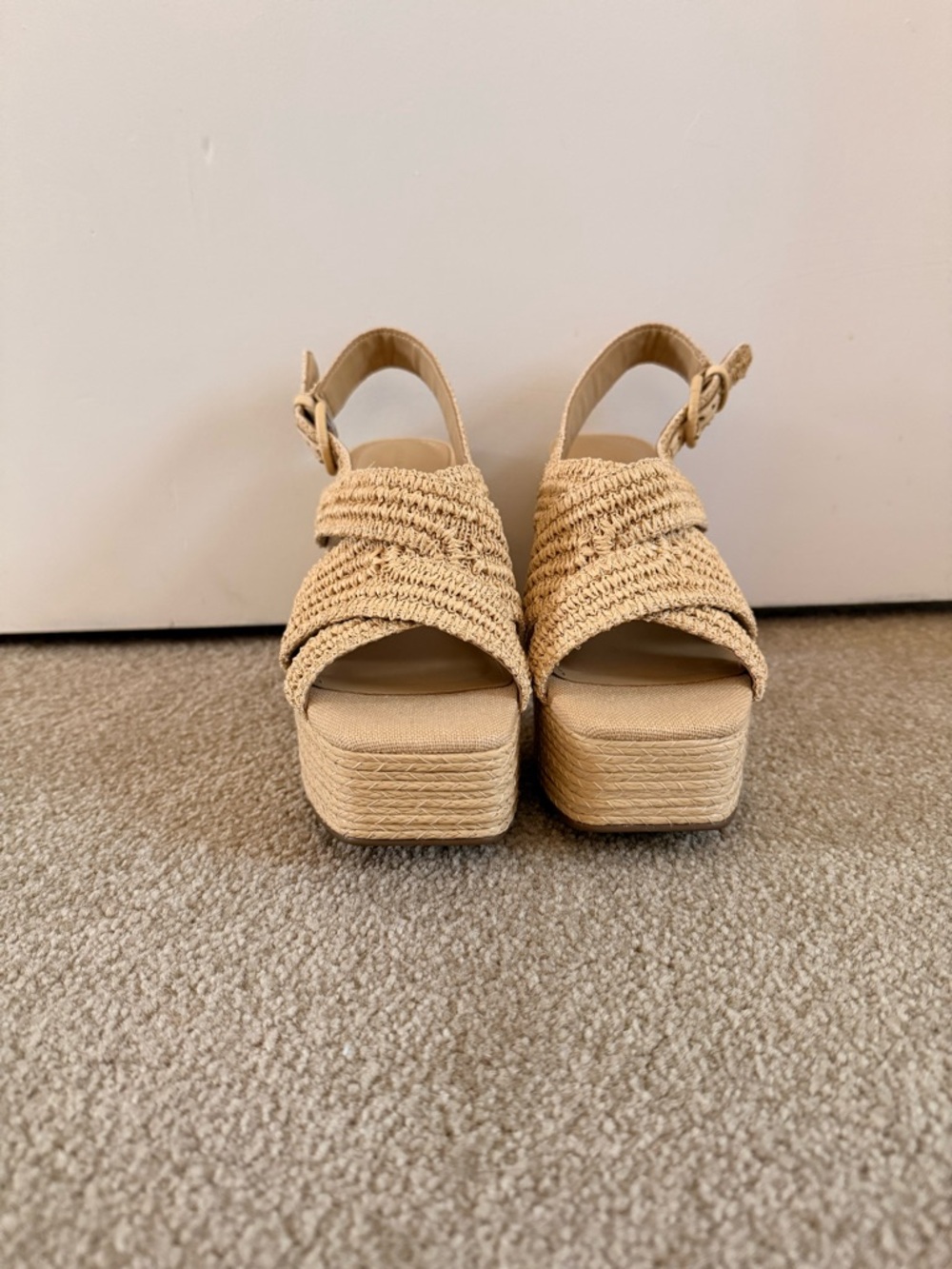 Marc Fisher Woven Platform Sandals in Natural Tan - Picture 5 of 9